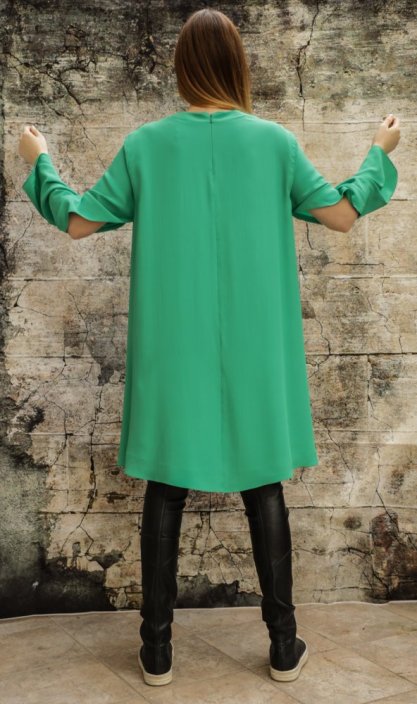 Zelené hedvábné šaty od BALENCIAGA