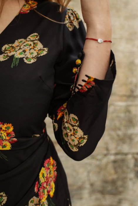 Silk dress with flower print